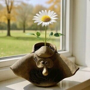 Unique McGillivray Funny Face Mini-Planter Pottery Earthenware Canadian Folk Art